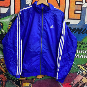 Vintage 90s Blue Adidas Windbreaker Jacket size Medium