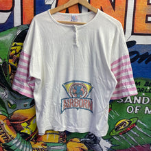 Load image into Gallery viewer, Vintage Airborne Striped Shirt size Large
