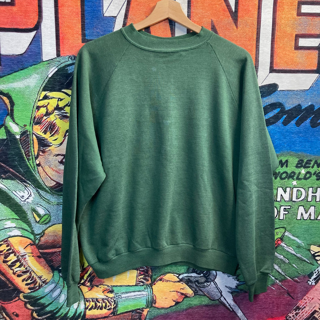 Vintage 80’s Blank Green Sweatshirt Size Large