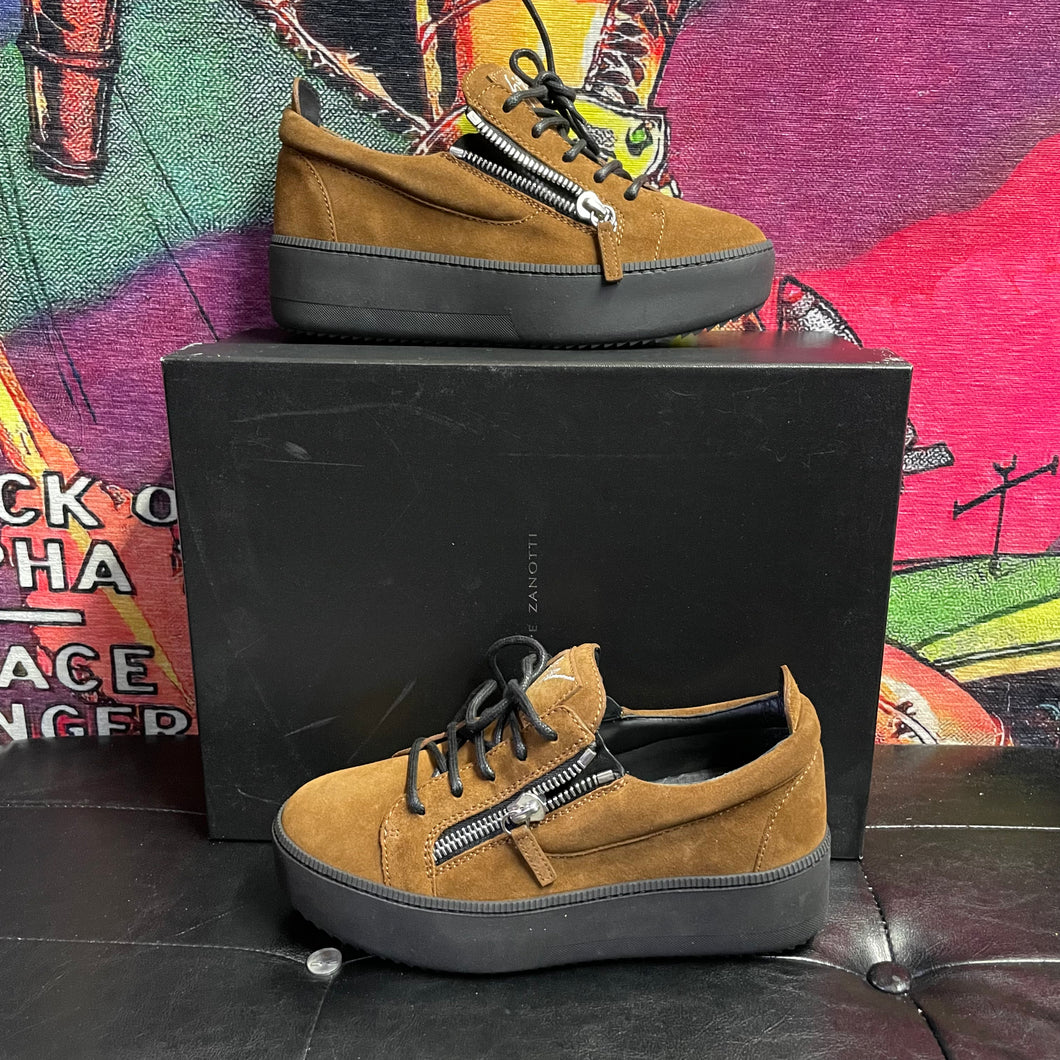 Giuseppe Zanotti Zola Brown Suede Platform Sneaker Size 39 / 6