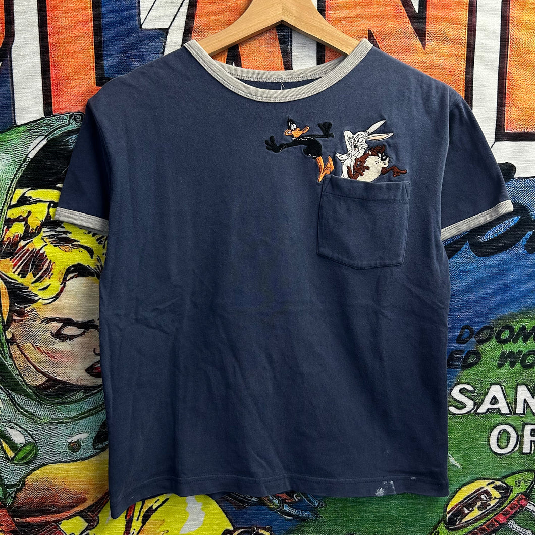 Looney Tunes Pocket Embroidered Tee Size Large