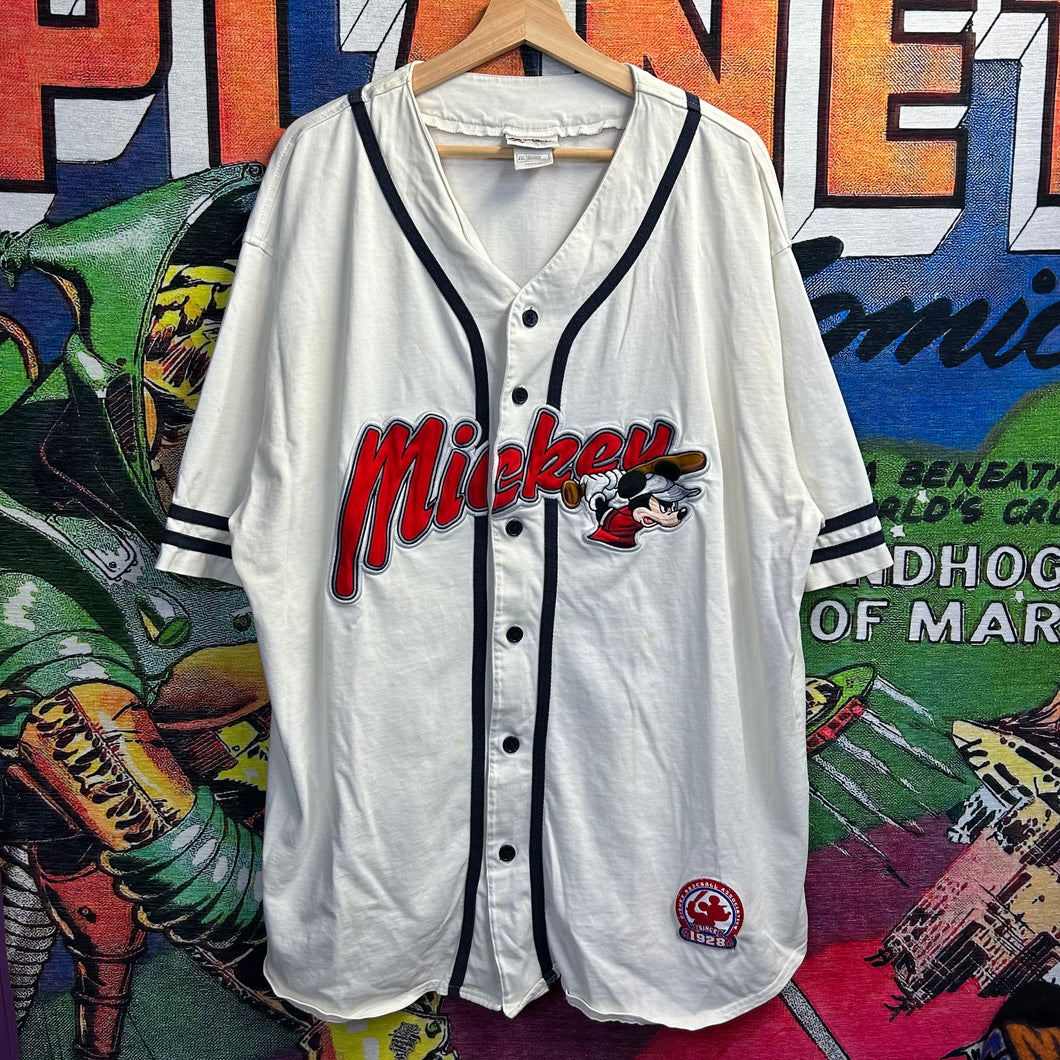 Vintage 90’s Mickey Mouse Baseball Shirt Size 2XL