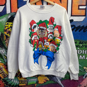 Vintage 90s Looney Tunes Christmas Sweater size Large