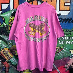 Marino Infantry Pink Skateboard Bling Tee Size XL