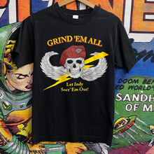 Load image into Gallery viewer, Vintage 90s Independent Trucking Co. Skateboard Grind ‘Em All Skull Tee Shirt size Small

